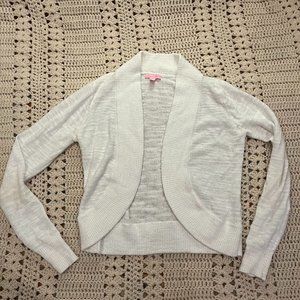 Lilly Pulitzer White Amalie Open-Front Cardigan
